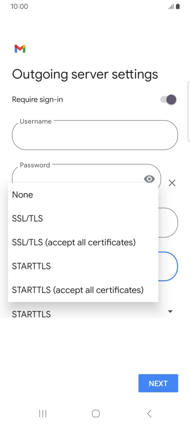 Press SSL/TLS.