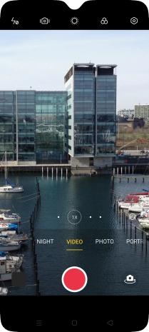 Press the video light icon.