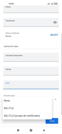 Press the required setting.