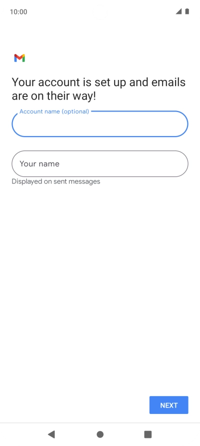 Press Your name and key in the required sender name.