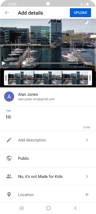 Key in the required text and press UPLOAD.
