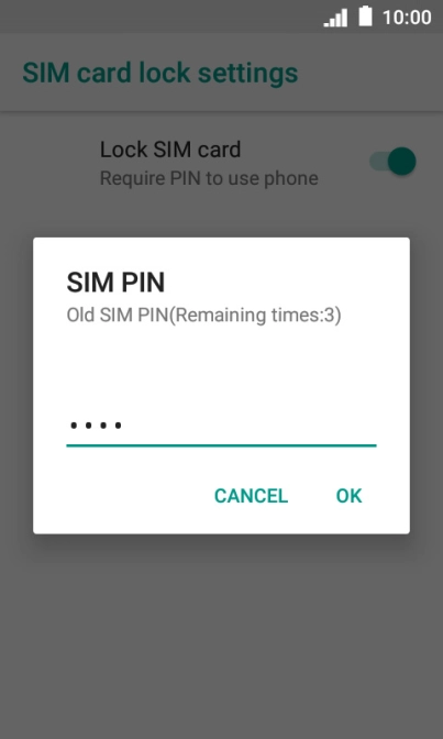 Key in your current PIN and press OK.