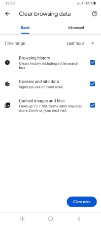 Press the fields next to the required data types.