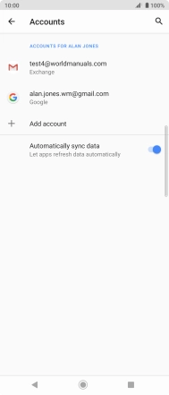 Press the required email account.