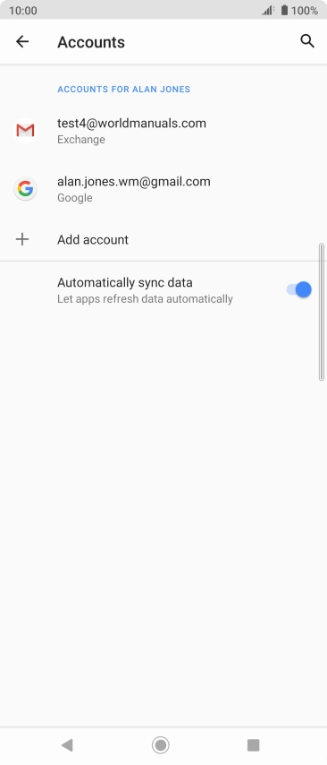 Press the required email account.