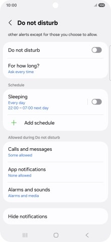 Press the indicator next to 