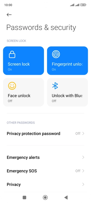 Press Screen lock.
