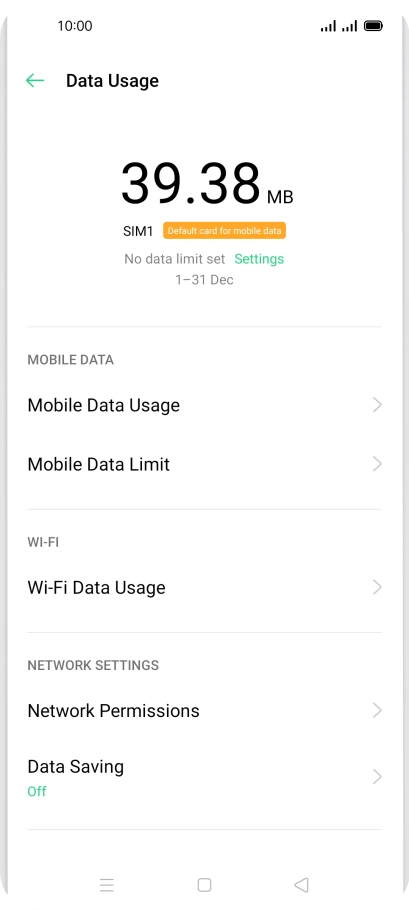 The total data usage is displayed.