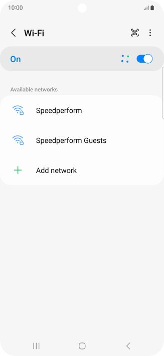Press the required Wi-Fi network.