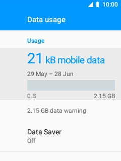 The total data usage is displayed.