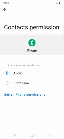 Press the required setting.