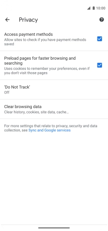 Press Clear browsing data.