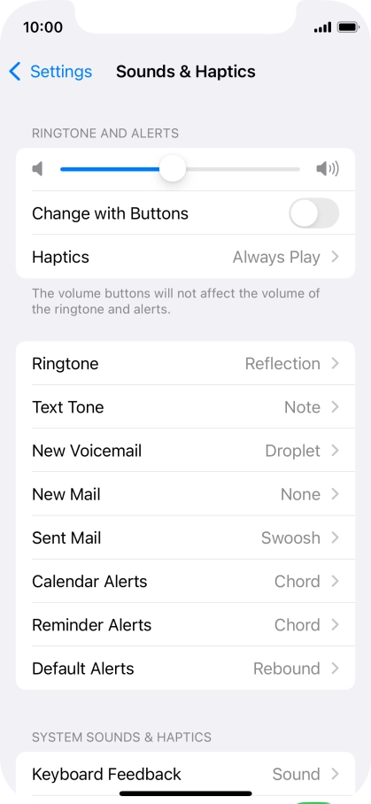 Press Text Tone.