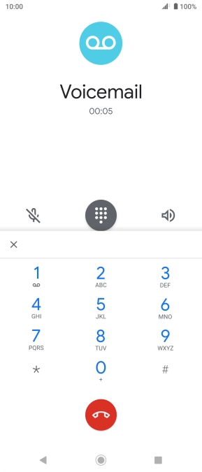 Press the end call icon.