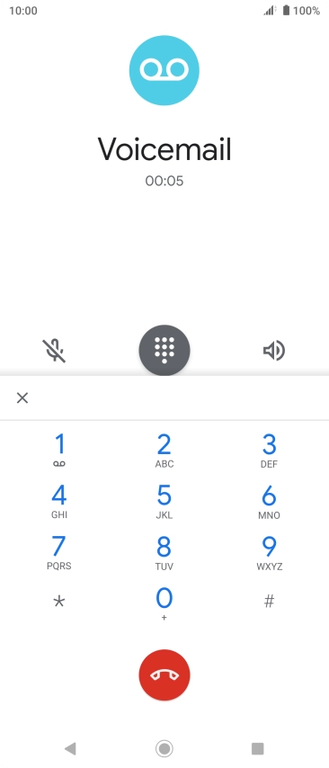 Press the end call icon.