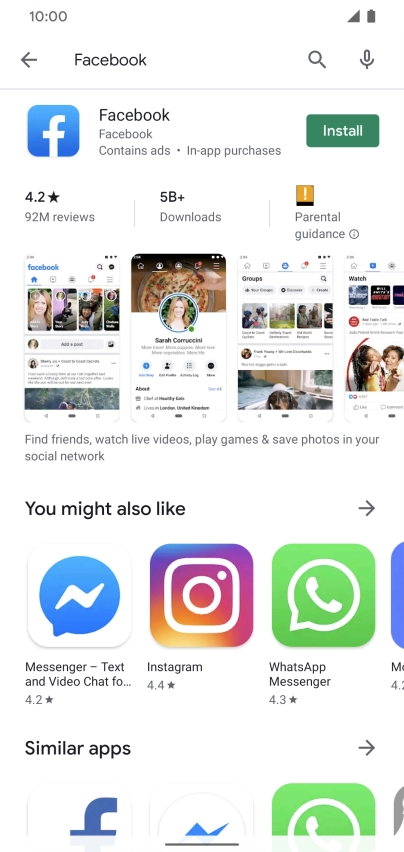 Press Facebook.
