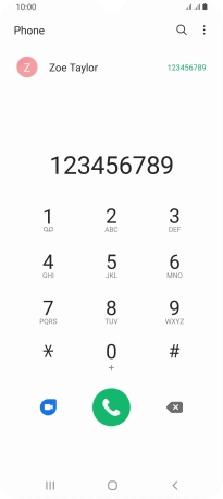 Key in the required number and press the call icon next to the required SIM.