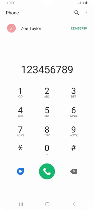 Key in the required number and press the call icon next to the required SIM.