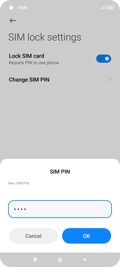 Key in a new four-digit PIN and press OK.