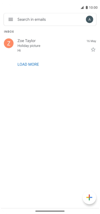 Press the email account icon.