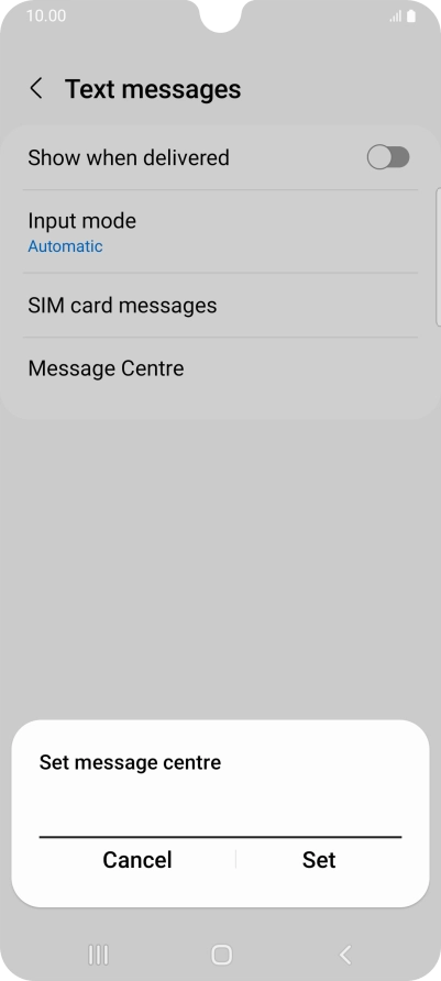 Key in +447785016005 and press Set.