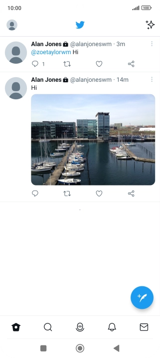 Press the new tweet icon.