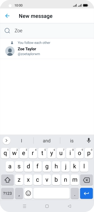 Key in the first letters of the recipient's name and press the required contact.