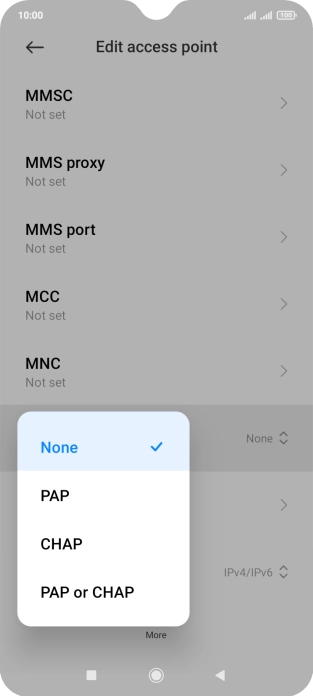 Press None.