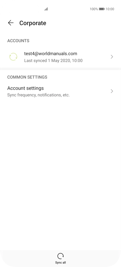 Press the required email account.