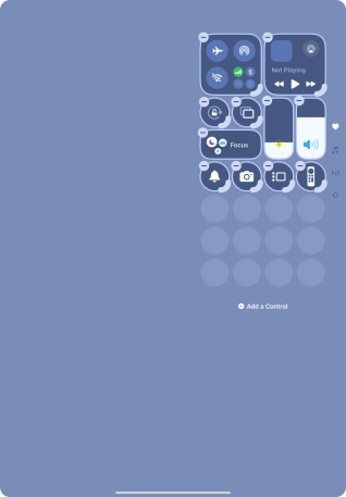 Press Add a Control and follow the instructions on the screen to add the required function to Control Centre.