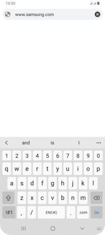 Key in the address of the required web page and press Go.