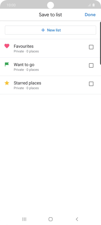 Press the required setting.