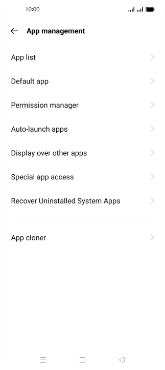 Press App list.