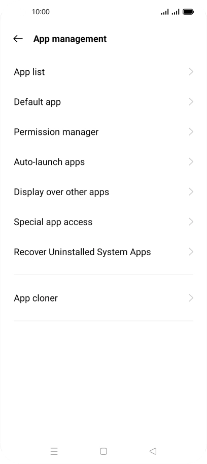 Press App list.