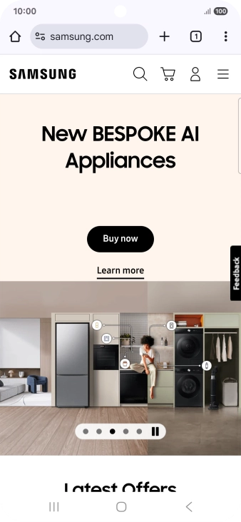 Press the menu icon.
