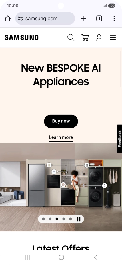 Press the menu icon.