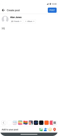 Write the required text and press POST.