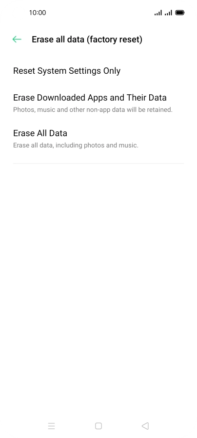 Press Erase All Data.