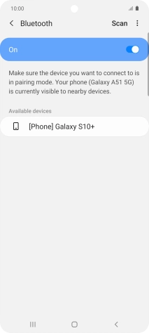Press the required Bluetooth device and follow the instructions on the screen to pair the device with your phone.