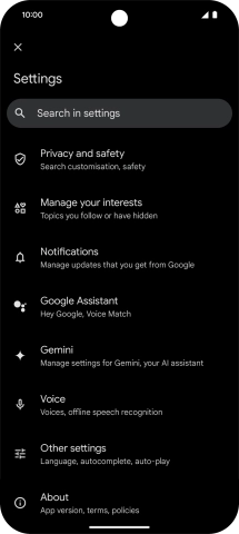 Press Google Assistant.