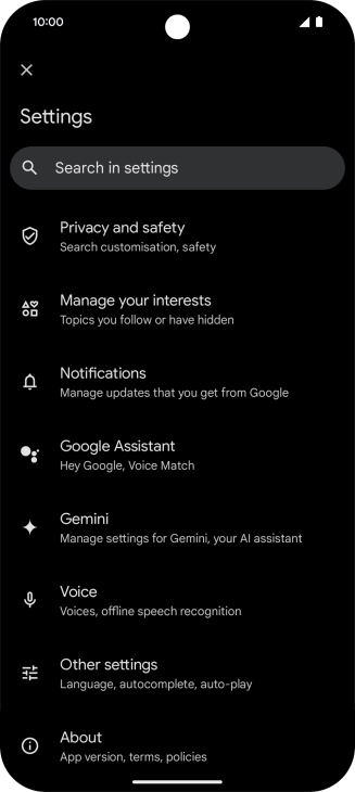 Press Google Assistant.