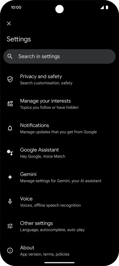 Press Google Assistant.