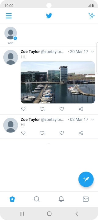 Press the new tweet icon.