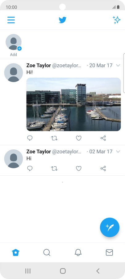 Press the new tweet icon.