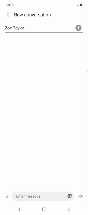Press the text input field and write the text for your text message.