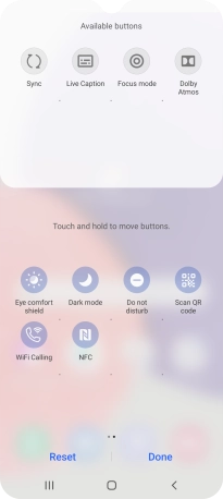Press the NFC icon to turn the function on or off.