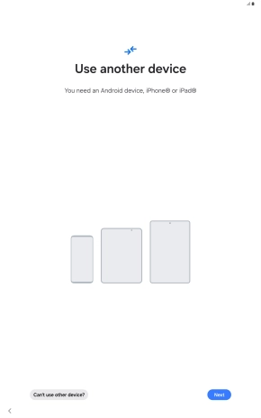 Press Can't use other device?.