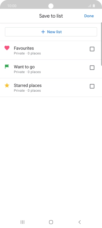 Press the required setting.