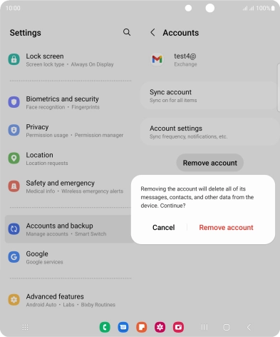 Press Remove account.