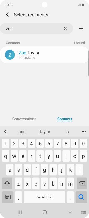 Press the required contact.